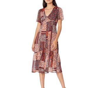 Nanette Lepore Sangria Print Patchwork Dress 6